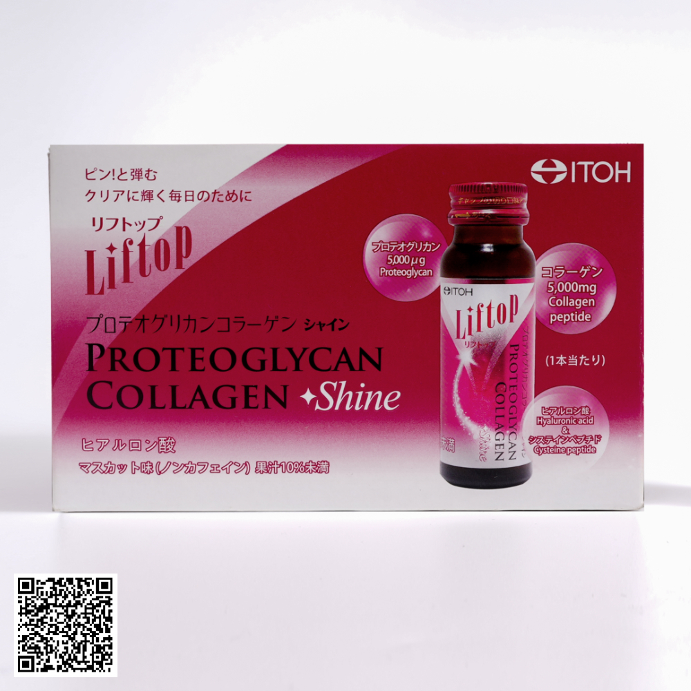 Itoh Kanpo Liftop Proteoglycan Collagen Shine Chăm sóc da chuyên biệt hộp 50ml x 10 chai từ Nhật Bản