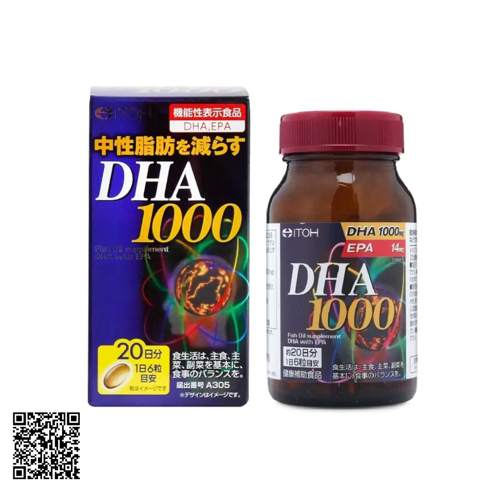 Itoh Kanpo Viên uống bổ sung DHA 1000MG lọ 120 viên từ Nhật Bản