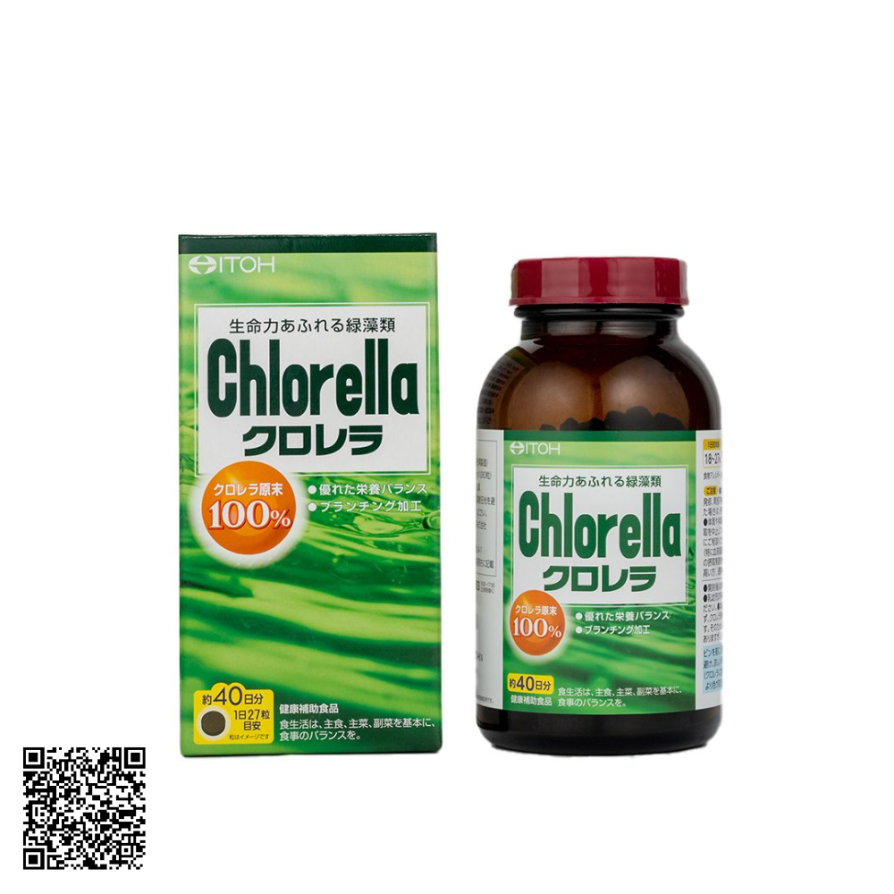 Itoh Kanpo Tảo Lục CHLORELLA Chăm sóc sức khỏe toàn diện hộp 1440 viên từ Nhật Bản