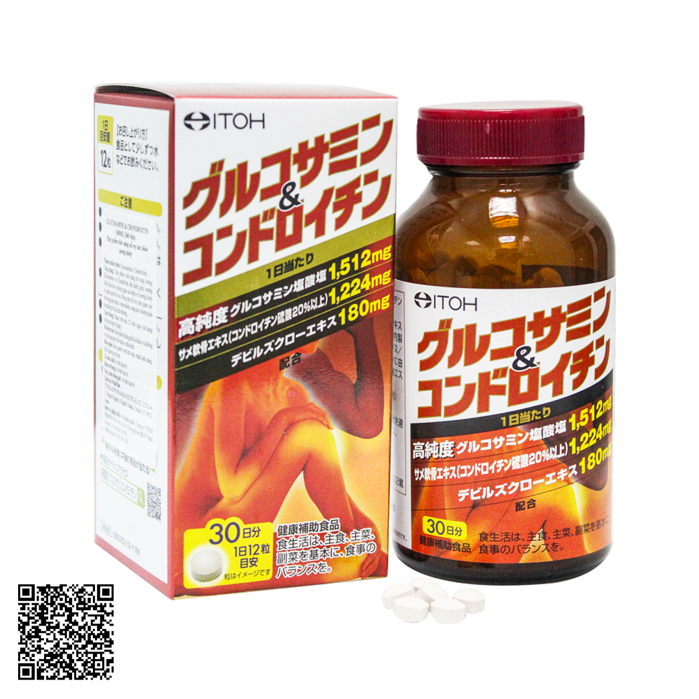 Itoh Kanpo Viên Uống Hỗ Trợ Giảm Thoái Hoá Khớp Glucosamine & Chondroitin 300 viên từ Nhật Bản