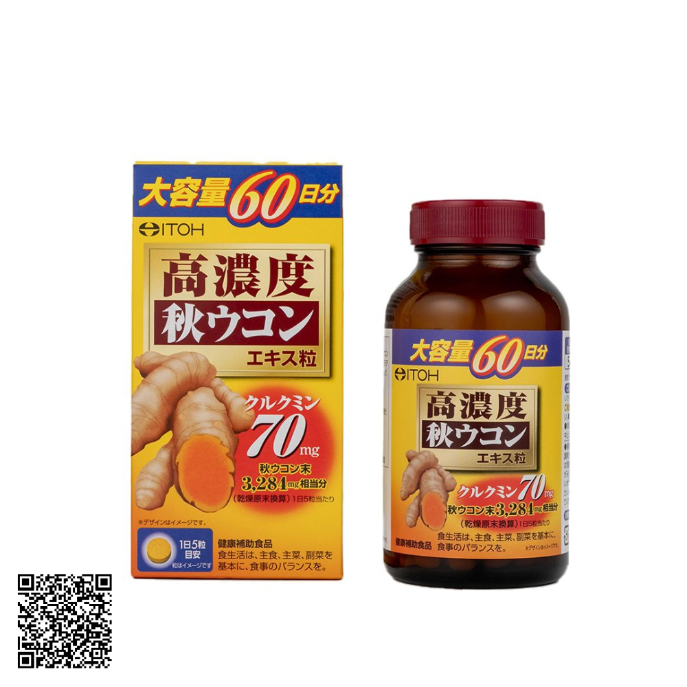 Itoh Kanpo Viên uống tinh chất nghệ cô đặc Curcuma Longa lọ 300 viên từ Nhật Bản