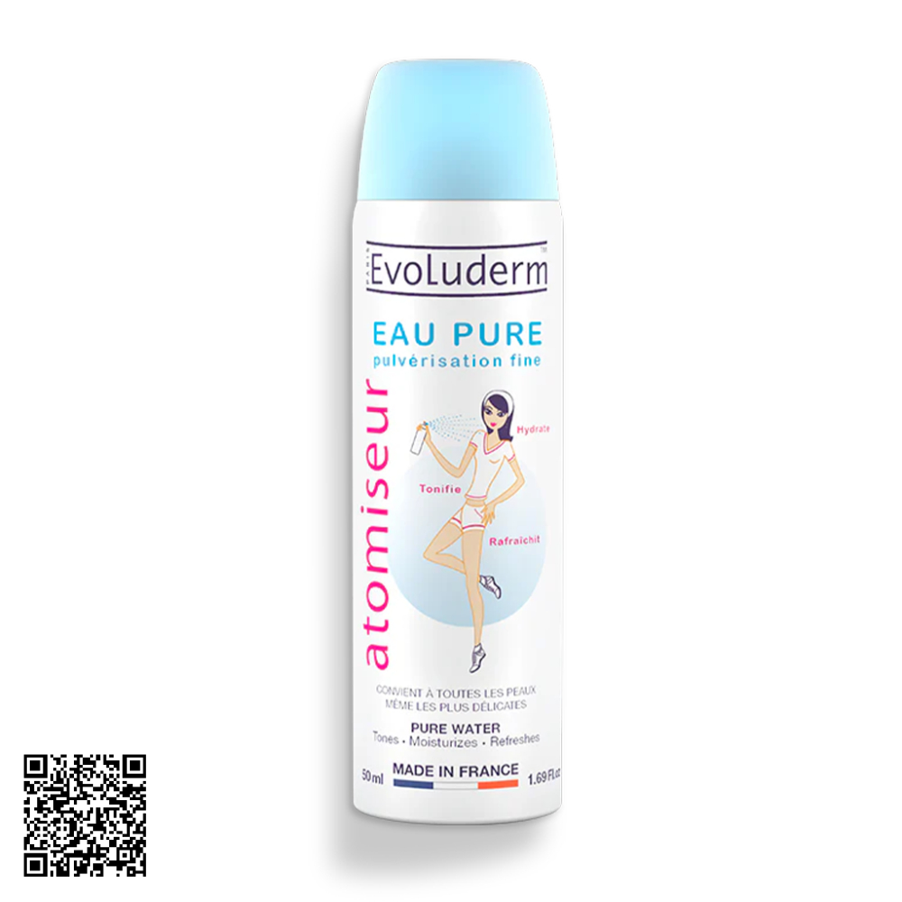 Xịt Khoáng Evoluderm Cấp Nước & Làm Dịu Da 50ml từ Pháp