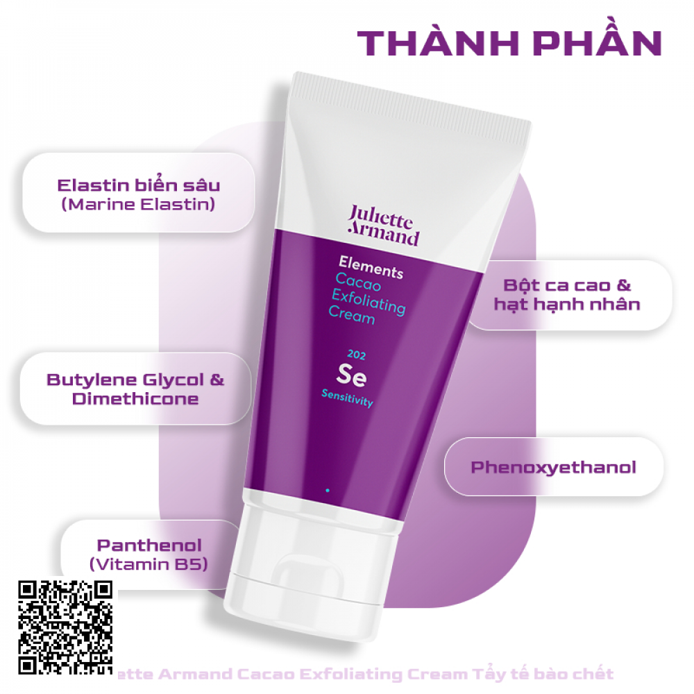 Juliette Armand Cacao Exfoliating Cream Tẩy Tế Bào Chết 50ml từ Hy Lạp
