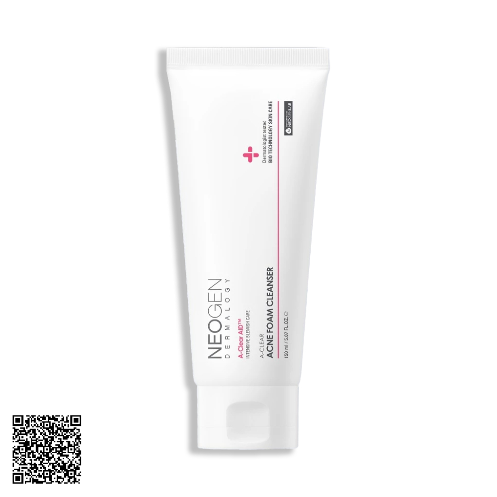 Sữa Rửa Mặt Neogen Dermalogy A-clear Acne Foam Cleanser Dạng Gel Làm Sạch Sâu Cho Da Dầu Mụn 150ml từ Hàn Quốc