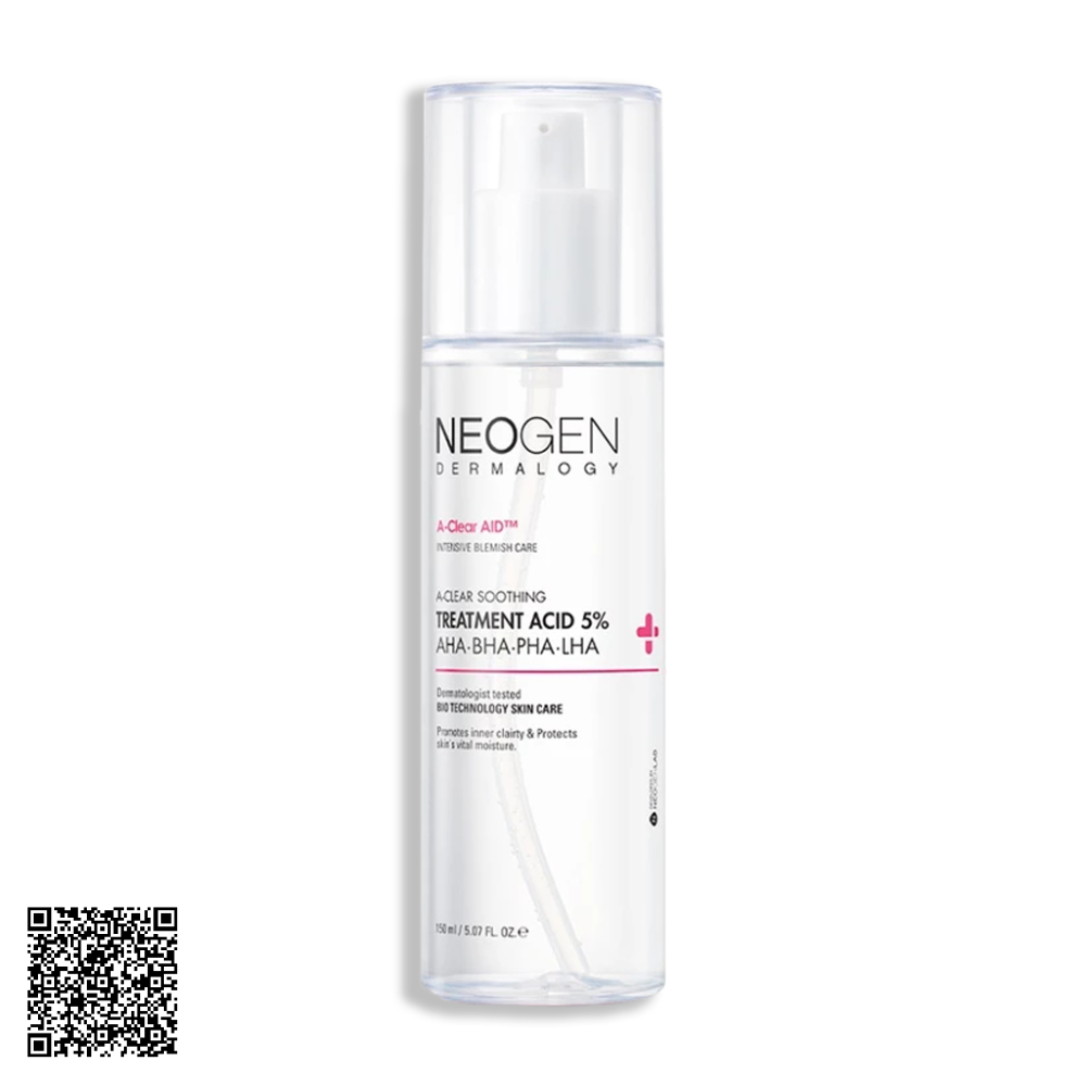 Toner Neogen Dermalogy Treatment Acid Toner Tẩy Tế Bào Chết 5% PHA - AHA - LHA - BHA Dưỡng Sáng Ngừa Mụn 150ml từ Hàn Quốc