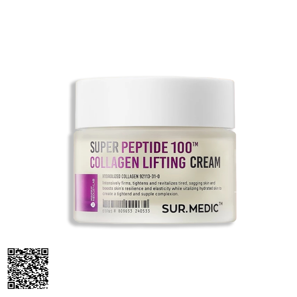 Kem Dưỡng SUR.MEDIC Super Peptide 100TM Collagen Lifting Cream Phục Hồi Và Trẻ Khỏe Da 50ml từ Hàn Quốc