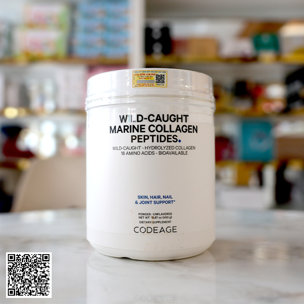 Thực Phẩm Bảo Vệ Sức Khỏe Codeage Wild-Caught Marine Collagen Peptides 450g Từ Hoa Kỳ