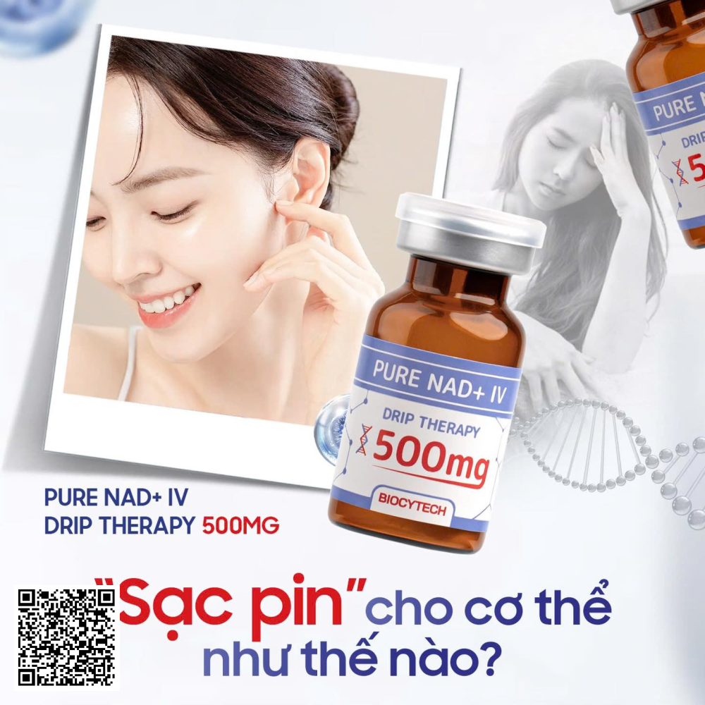 PURE NAD+ IV Drip Therapy 500MG Biocytech Truyền Tĩnh Mạch Cao Cấp 1  lọ  Từ Nhật Bản