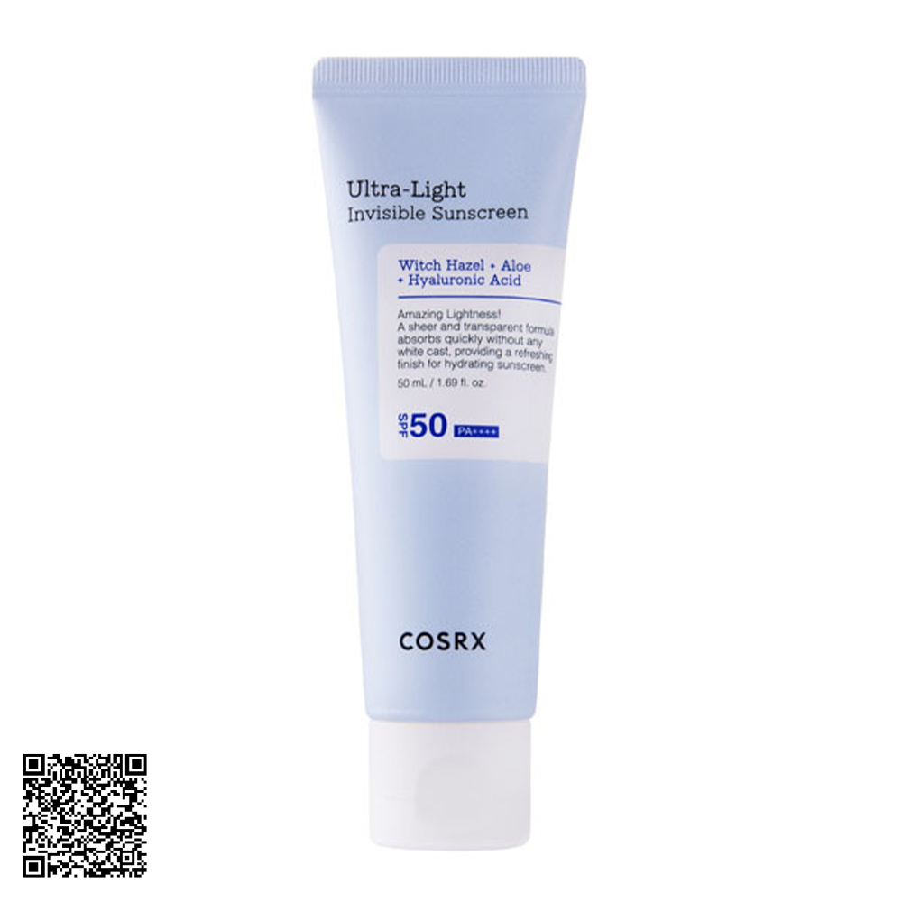 Kem Chống Nắng COSRX Ultra Light Invisible Sunscreen SPF50 PA++++ Kem Chống Nắng Mỏng Nhẹ 50ml Từ Hàn Quốc