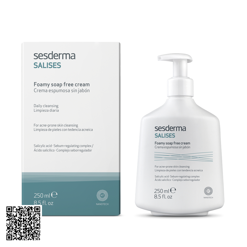 Sữa Rửa Mặt Sesderma Salises Foamy Soap Free Cream Dịu Nhẹ Cho Da Dầu Mụn Salises 250ml Từ Tây Ban Nha