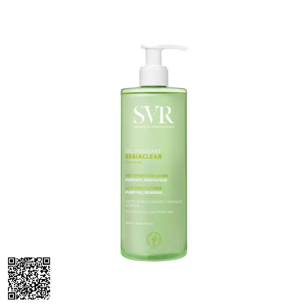 Sữa Rửa Mặt SVR Sebiaclear Gel Moussant Dạng Gel Cho Da Dầu Mụn Không Xà Phòng 400ml Từ Pháp