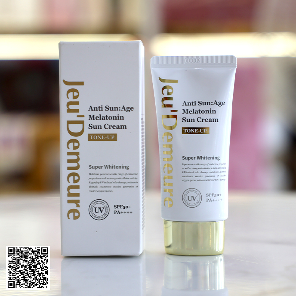 Kem Chống Nắng Nâng Tone Jeudemeure Anti Sun:Age Melatonin Sun Cream Tone-Up SPF 50+++ Từ Hàn Quốc 50g