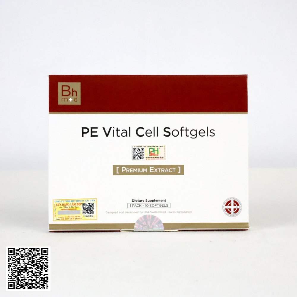 Viên Uống PE Vital Cell Softgels Premium Extract Bhmed Từ Thụy Sĩ Hộp 10 Viên