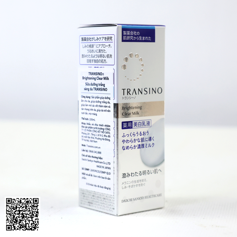 Sữa Dưỡng Trắng TRANSINO Brightening Clear Milk Thu Nhỏ Lỗ Chân Lông Và Dưỡng Da Từ Nhật Bản 100ml