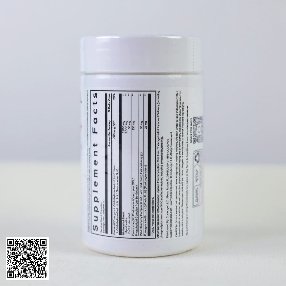 Thực Phẩm CodeAge Liposomal Ovarian Inositol Bổ Sung Nội Tiết Cho Phụ Nữ Từ Mỹ Lọ 30 Viên