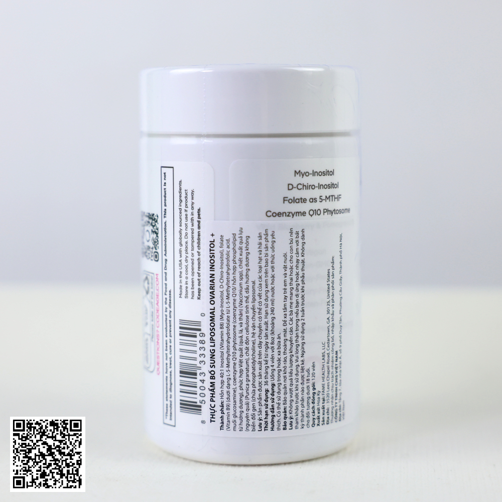 Thực Phẩm CodeAge Liposomal Ovarian Inositol Bổ Sung Nội Tiết Cho Phụ Nữ Từ Mỹ Lọ 30 Viên