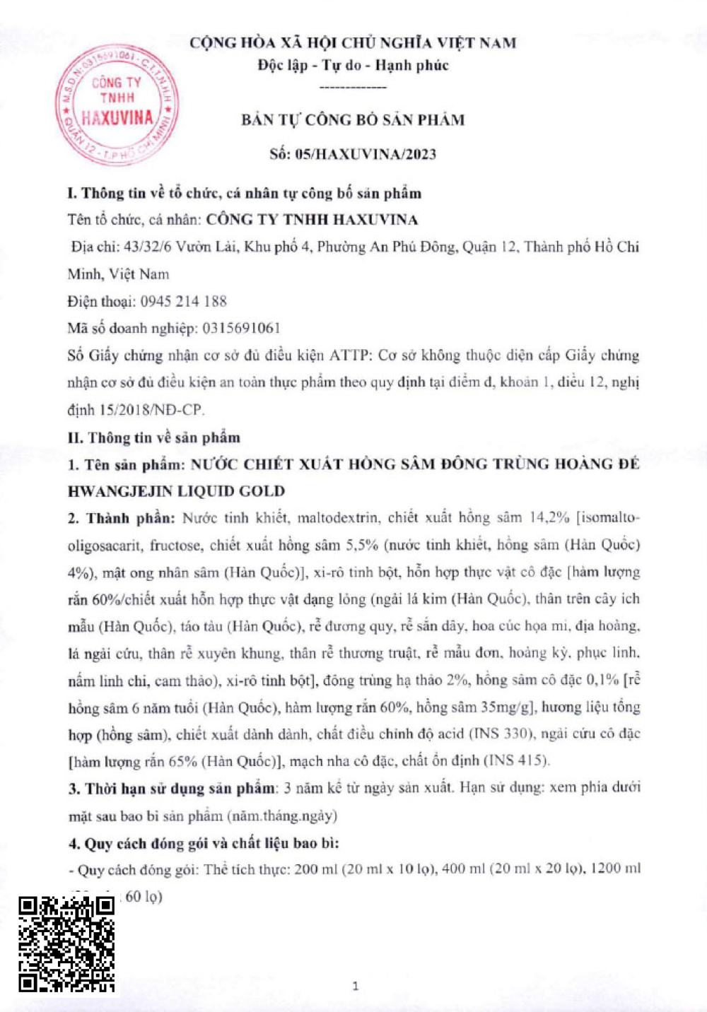 Ginseng King Hwangjin Liquid Gold Tinh Chất Hồng Sâm Đông Trùng Hoàng Đế