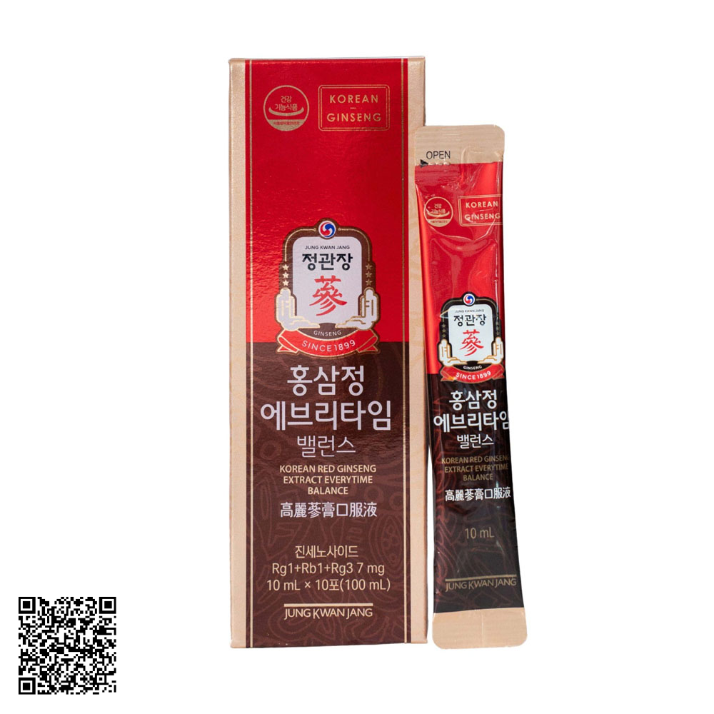 KGC Korean Red Ginseng Extract Everytime Balance Nước Hồng Sâm  (30 gói x 10ml)