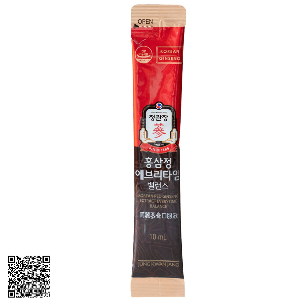 KGC Korean Red Ginseng Extract Everytime Balance Nước Hồng Sâm  (30 gói x 10ml)