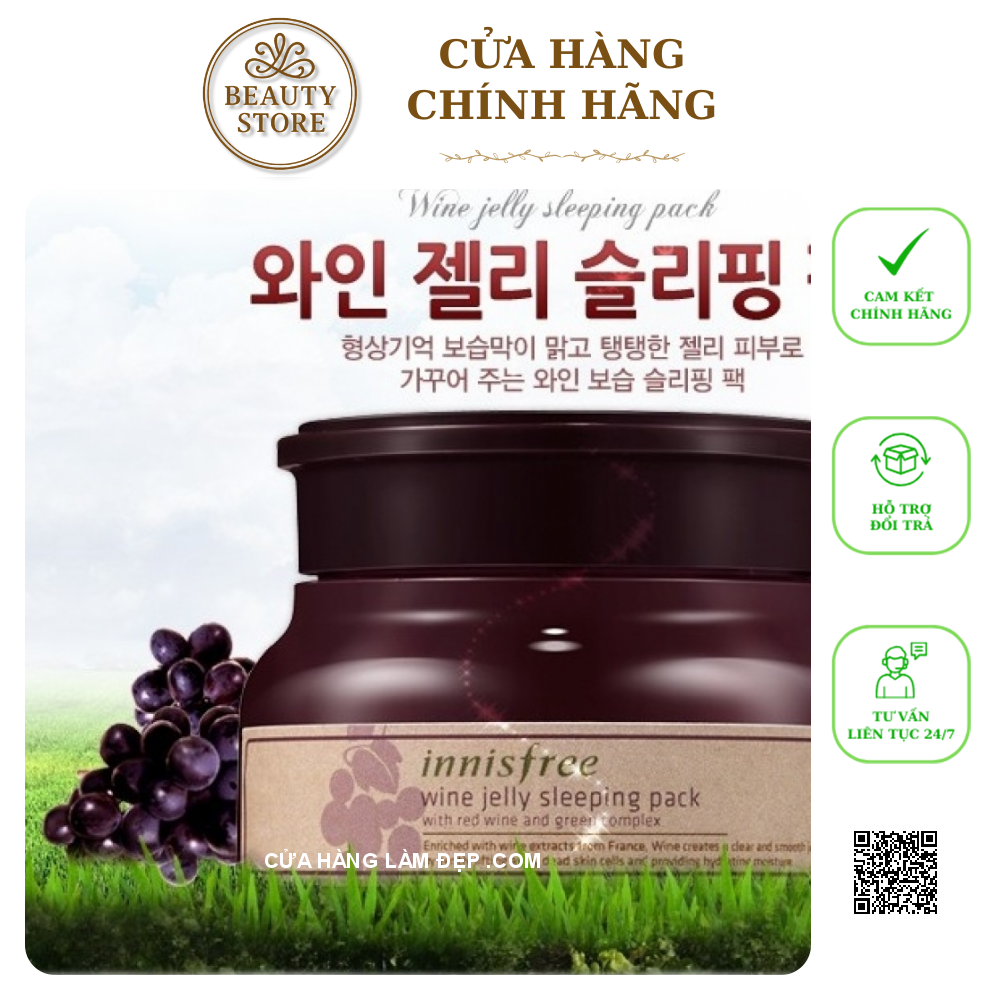 Mặt Nạ Ngủ Rượu Vang Innisfree Wine Jelly Sleeping Pack – Hàn Quốc