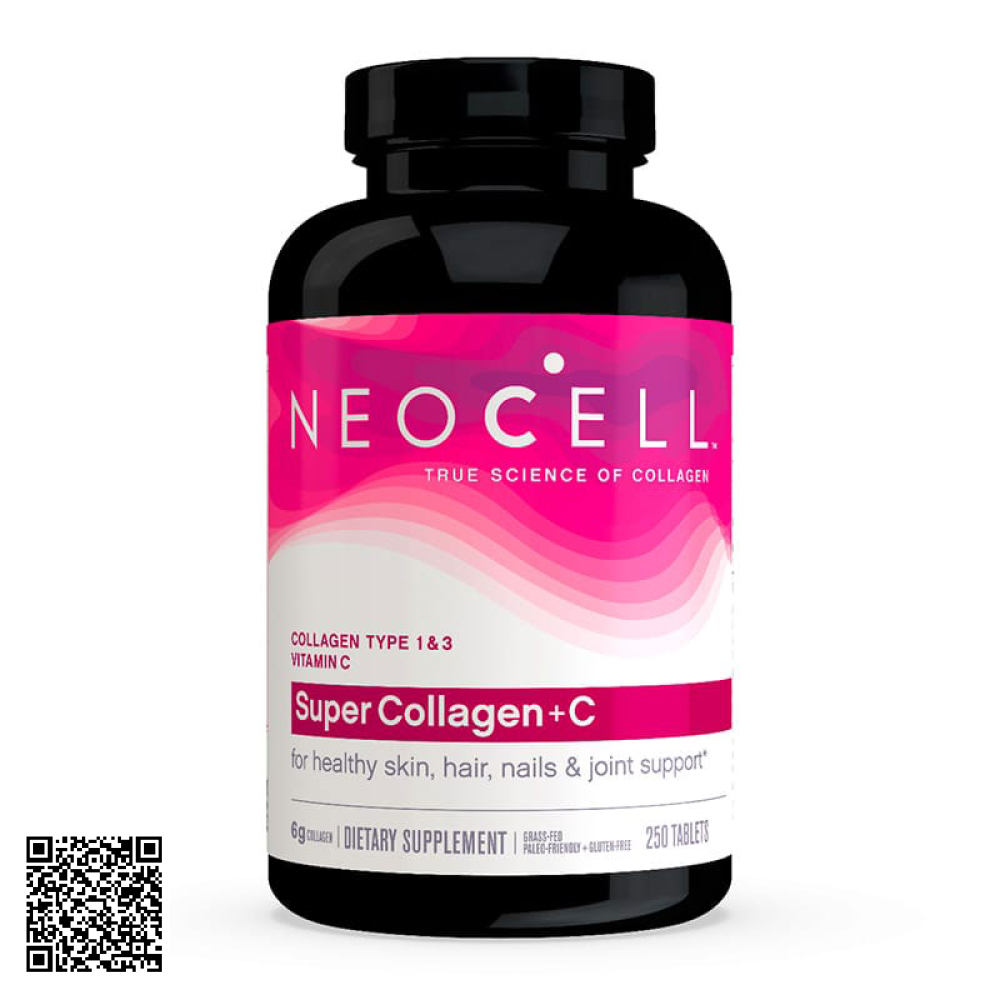 Viên Uống NEOCELL Super Collagen +C Type 1&3 Mỹ 250 Viên