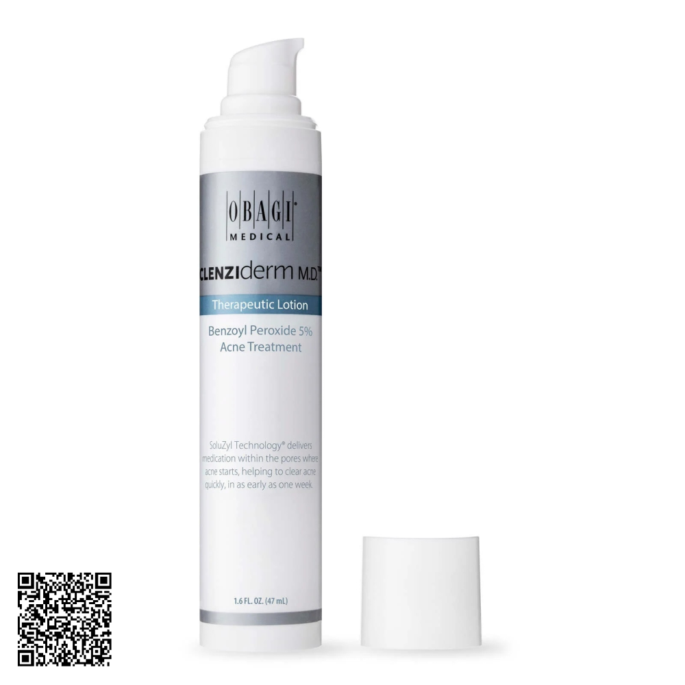 Lotion Chấm Mụn Obagi CLENZIderm MD Therapeutic Lotion Benzoyl Peroxide 5% Acne Treatment Từ Mỹ 47ml