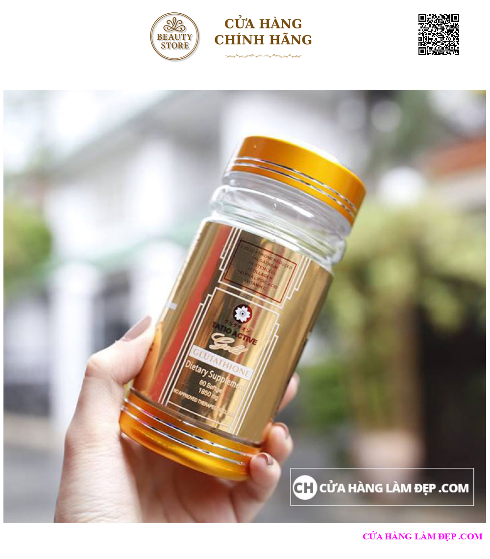 Viên Uống Trắng Da Tatio Active Gold Glutathione 1850mg