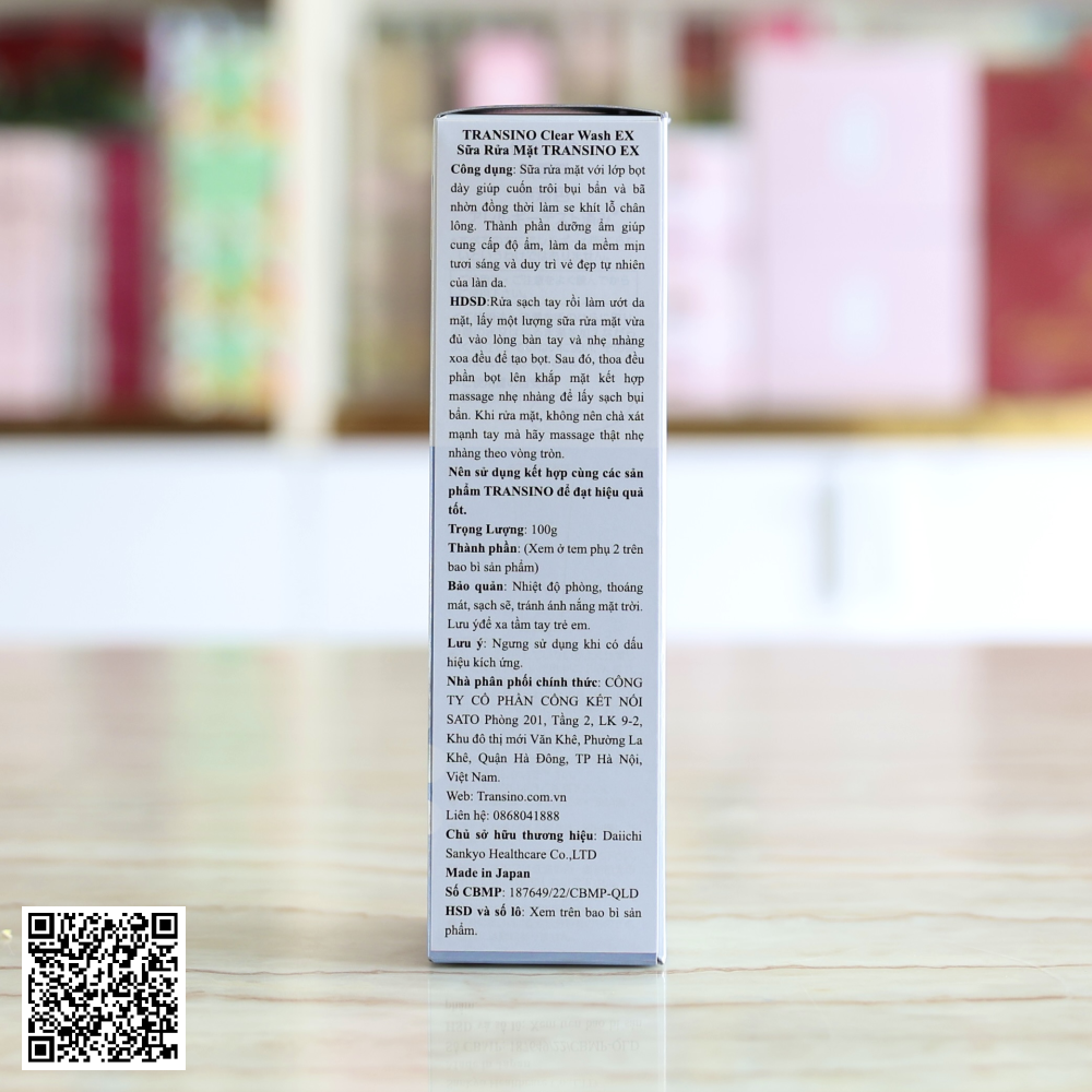 Sữa Rửa Mặt Transino Clear Wash EX Loại Bỏ Bụi Bẩn, Dầu Nhờn, Bã Thừa Từ Nhật Bản 100g