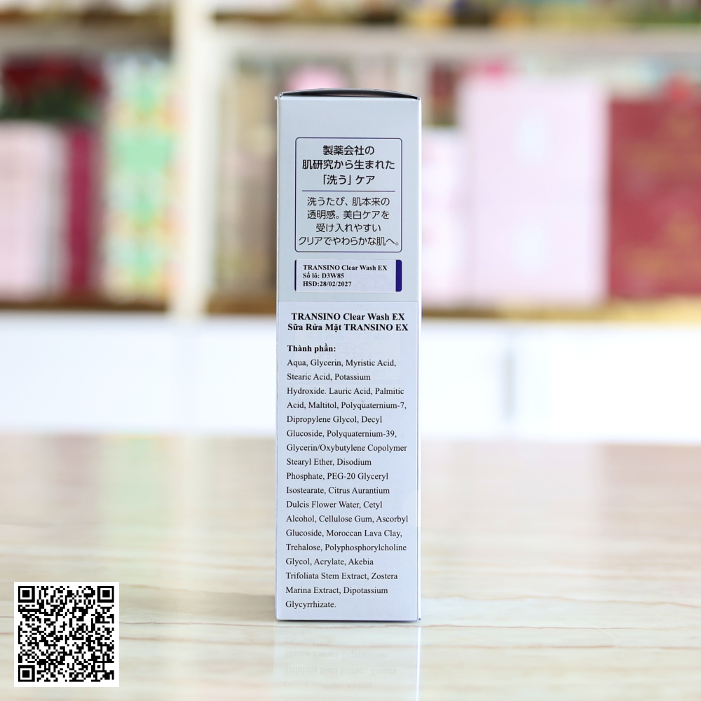 Sữa Rửa Mặt Transino Clear Wash EX Loại Bỏ Bụi Bẩn, Dầu Nhờn, Bã Thừa Từ Nhật Bản 100g