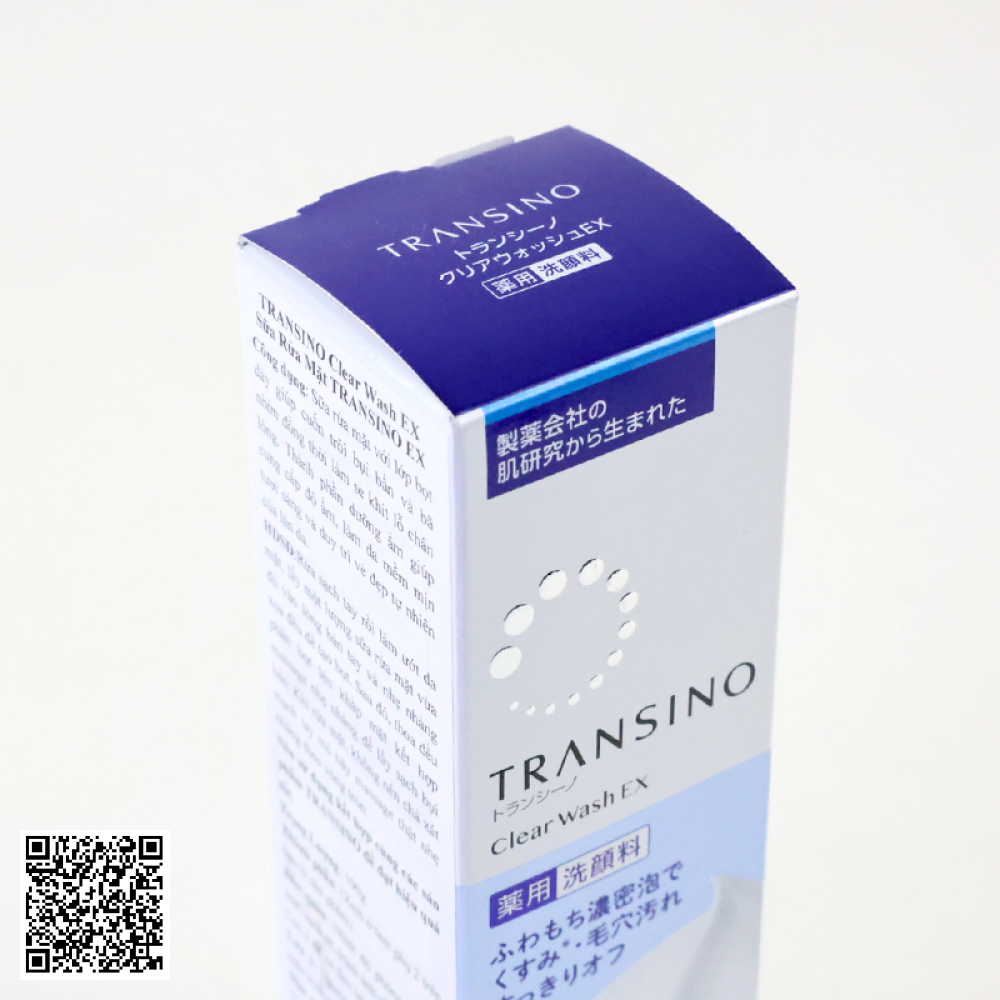 Sữa Rửa Mặt Transino Clear Wash EX Loại Bỏ Bụi Bẩn, Dầu Nhờn, Bã Thừa Từ Nhật Bản 100g