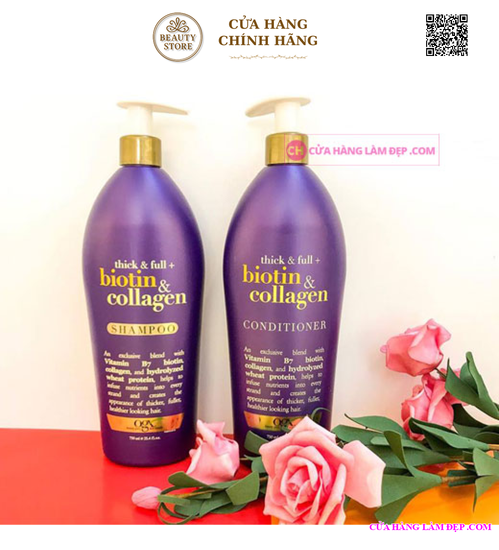 Dầu Gội Xã Làm Dày Tóc Biotin & Collagen -Shampoo Biotin & Collagen