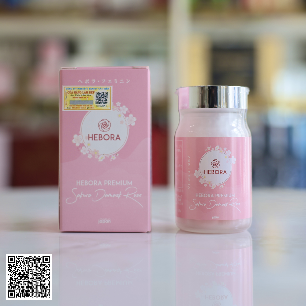 Viên Uống Hebora Premium Sakura Damask Rose Japan Thơm Cơ Thể Từ Nhật Bản Hộp 60 Viên