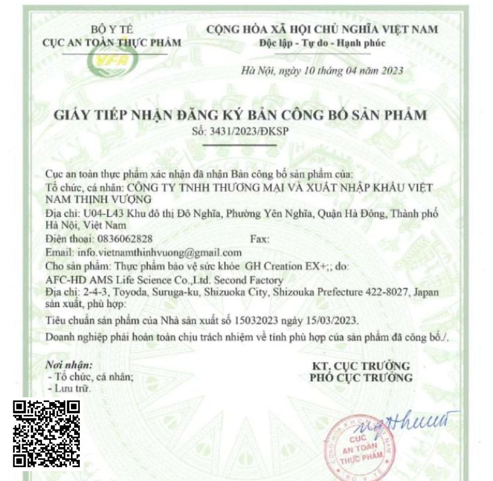 Viên Uống Tăng Chiều Cao GH Creation EX+ Từ Nhật Bản 270 Viên 