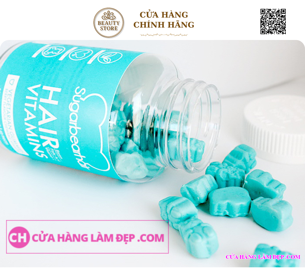 Kẹo Dẻo Bổ Sung Vitamin Kích Thích Mọc Tóc Hair Vitamins Sugarbearhair