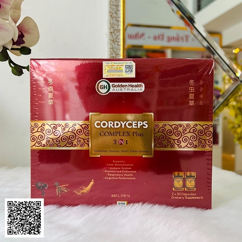 Viên Uống Đông Trùng Hạ Thảo Cordyceps Complex Plus 3 In 1 Golden Health Của Úc