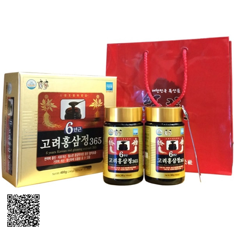 Cao Hồng Sâm Taewoong Food 6 Years Korean Red Ginseng Extract 365 Của Hàn Quốc (240g x 2 lọ)