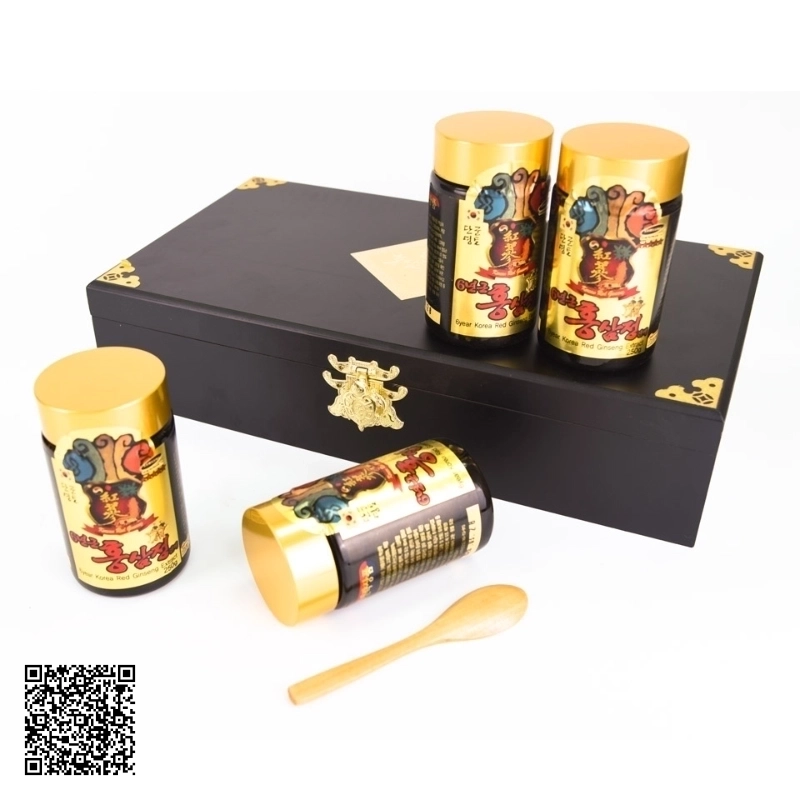 Cao Hồng Sâm Kanghwa 6 Years Korean Red Ginseng Extract Hộp Gỗ Hàn Quốc 4 Lọ/Hộp