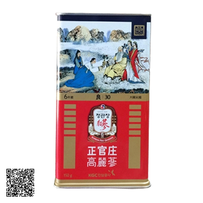 Hồng Sâm Củ Khô KGC Korean Red Ginseng Số 30 Hộp Thiếc 150g