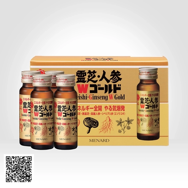 Nước Sâm Linh Chi Tăng Lực Menard Reishi Ginseng W Gold Hộp 10 Lọ