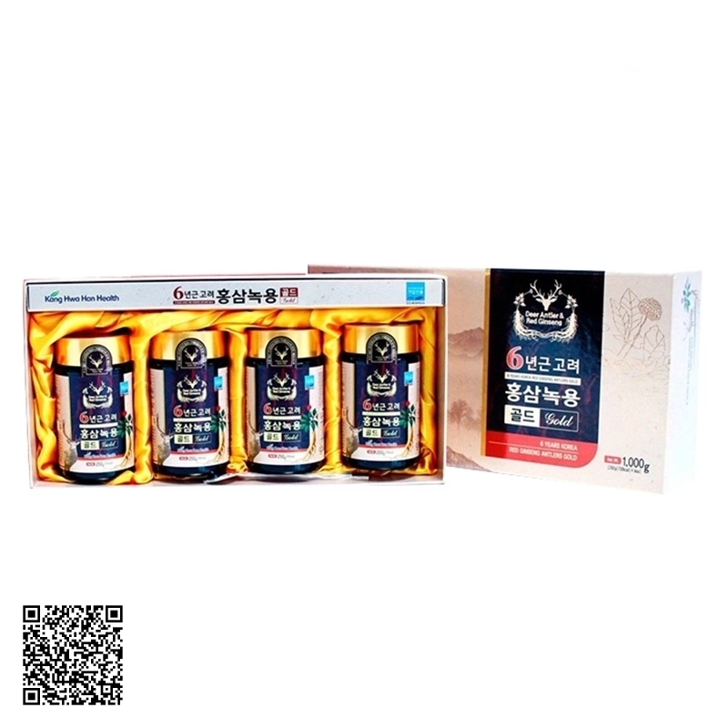 Cao Hồng Sâm Nhung Hươu Kanghwa 6 Years Korea Red Ginseng Antlers Gold