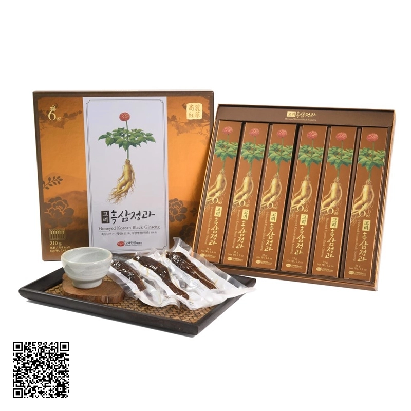 Hắc Sâm Củ Tẩm Mật Ong KGS Honeyed Korean Black Ginseng 210gr