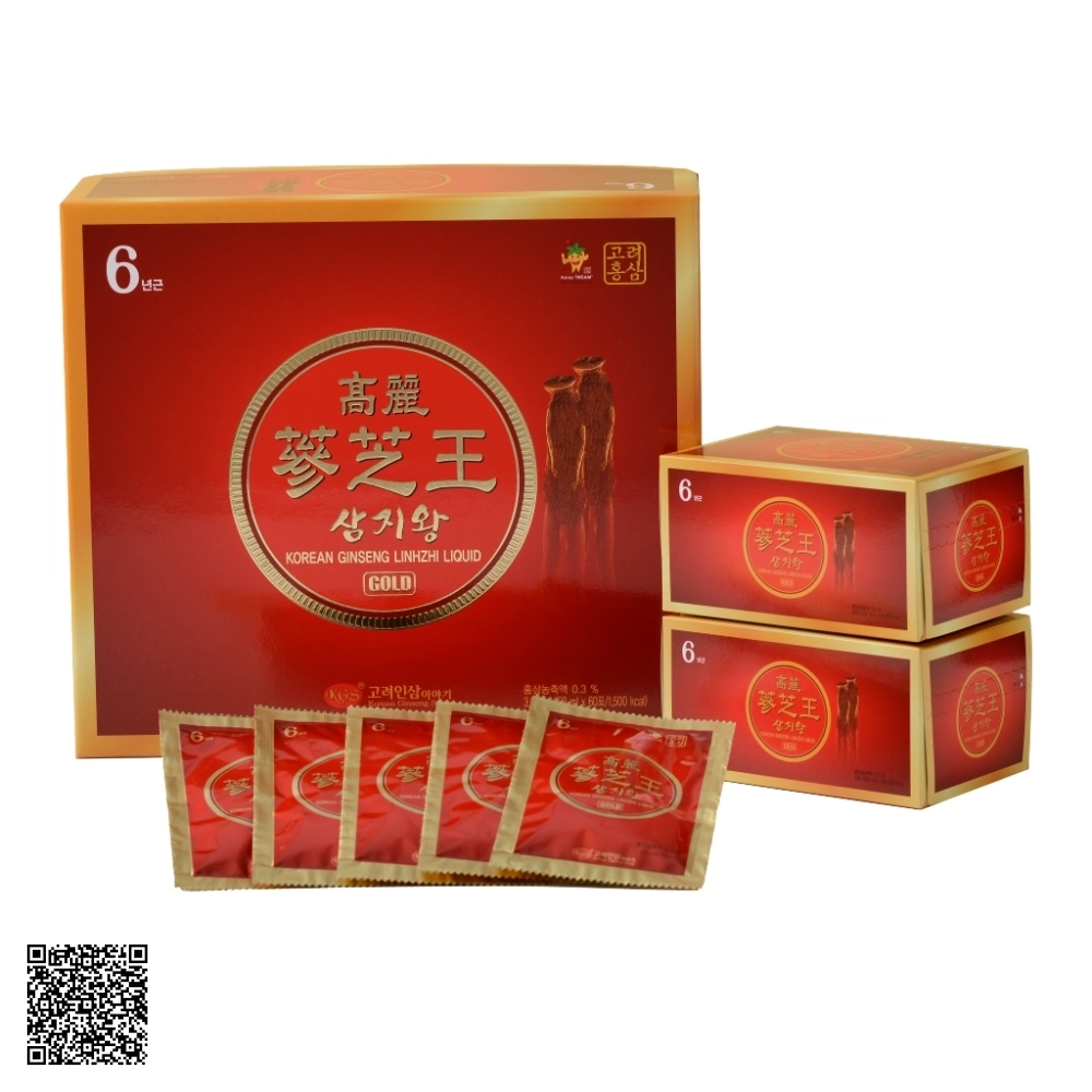 Nước Hồng Sâm Linh Chi KGS Korean Ginseng Linhzhi Liquid Gold Từ Hàn Quốc 30 Gói