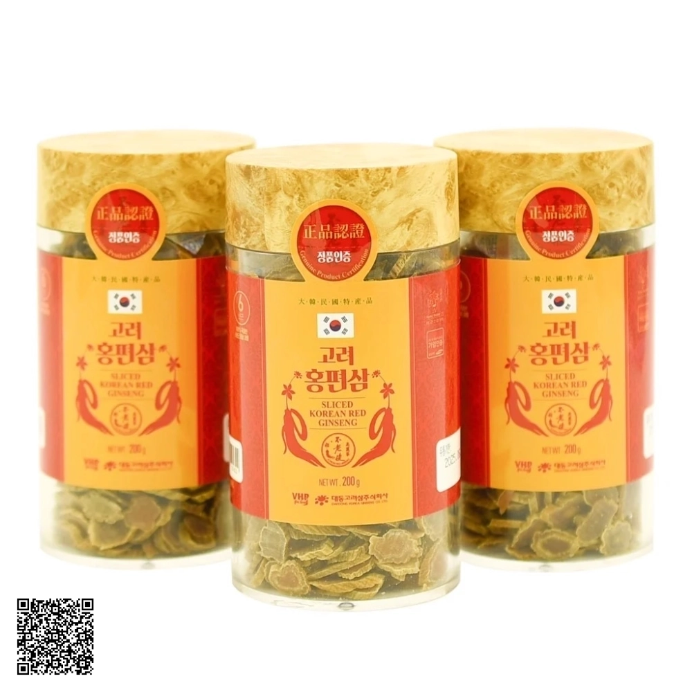 Hồng Sâm Củ Khô Thái Lát Daedong Korean Red Ginseng Sliced Từ Hàn Quốc 200g