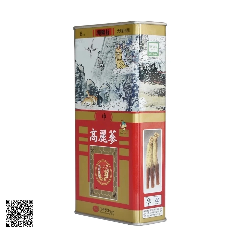 Hồng Sâm Củ Khô KGS Korean Red Ginseng Punggi Hộp Thiếc Từ Hàn Quốc 75g (6-8 Củ)