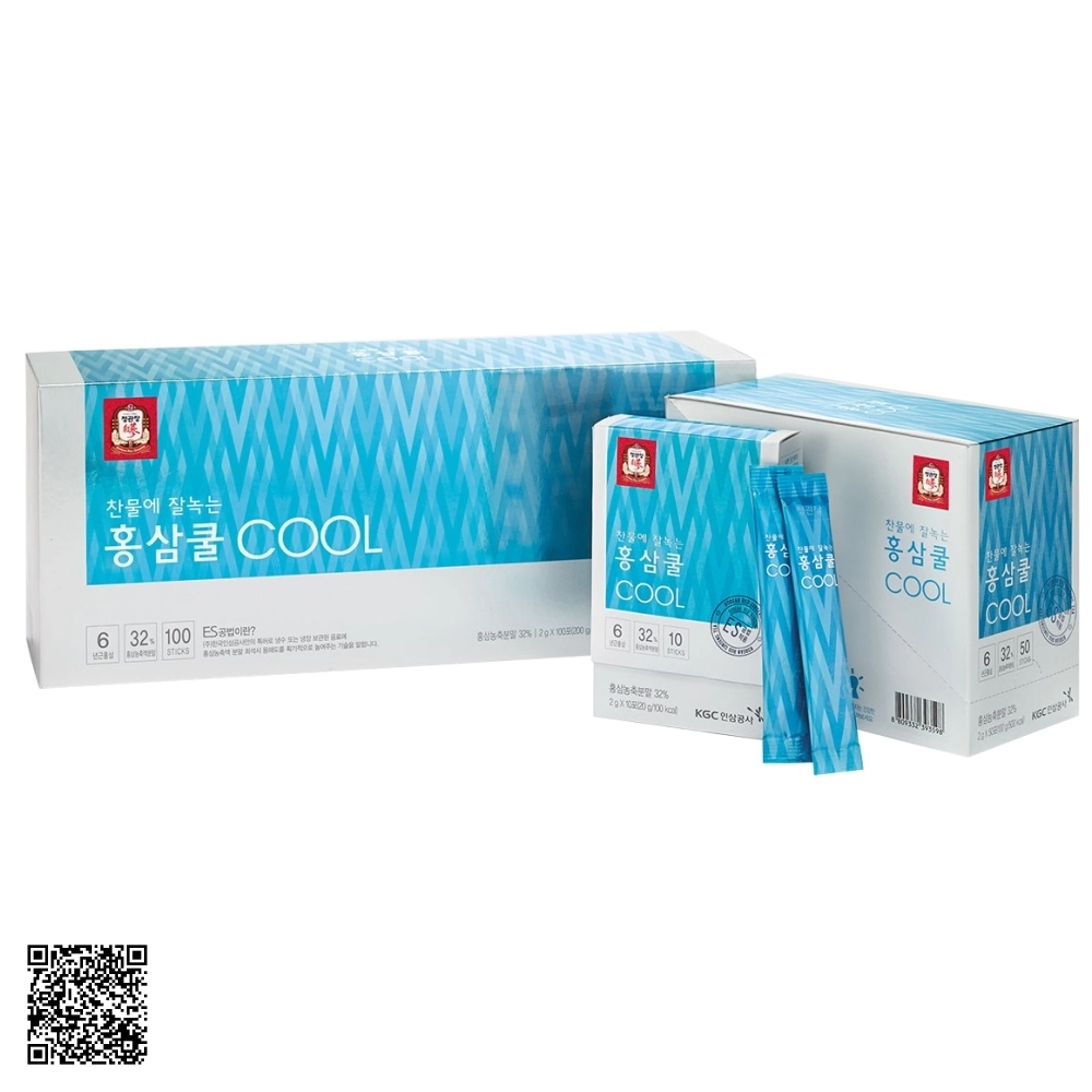Trà Hồng Sâm Hòa Tan Tea Cool KGC Jung Kwan Jang Từ Hàn Quốc Hộp 100 Gói