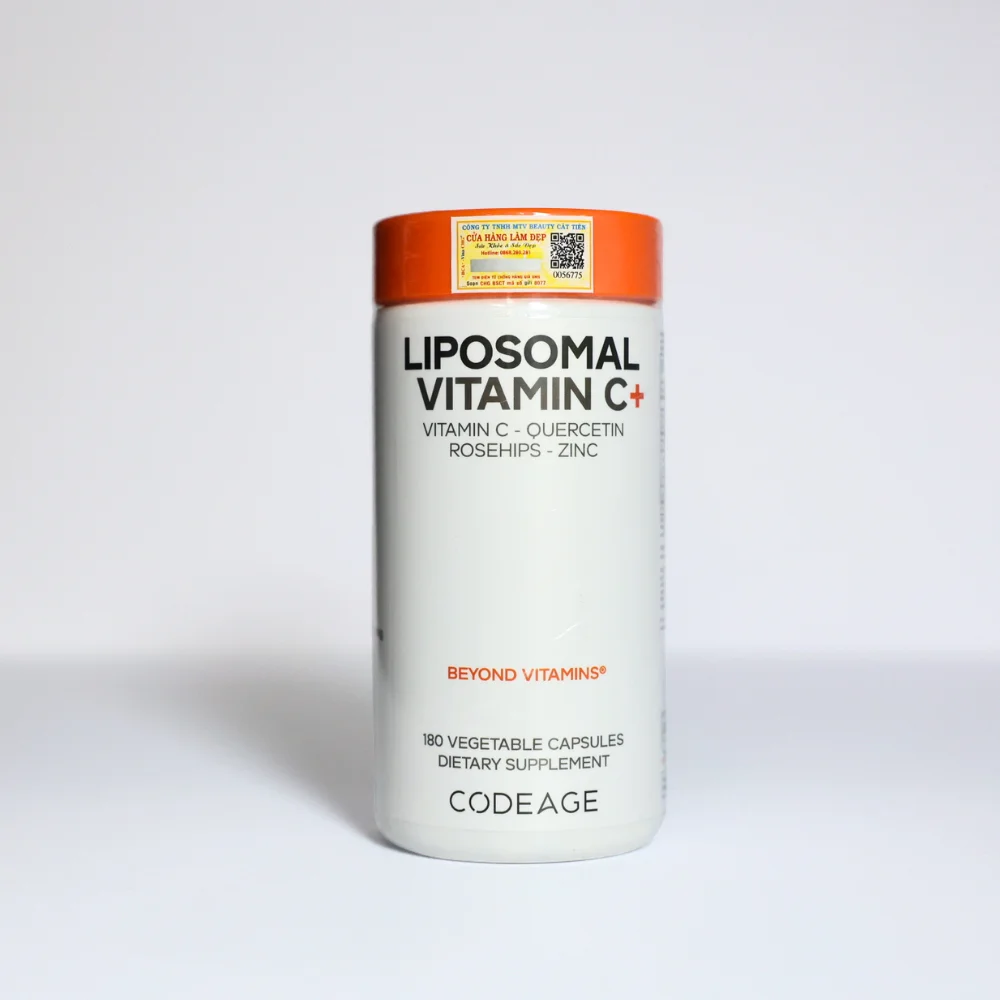 Codeage Liposomal Vitamin C+Viên Uống Vitamin C Trắng Da Tăng Sức Đề Kháng 500mg * 180 Viên Hộp Mỹ